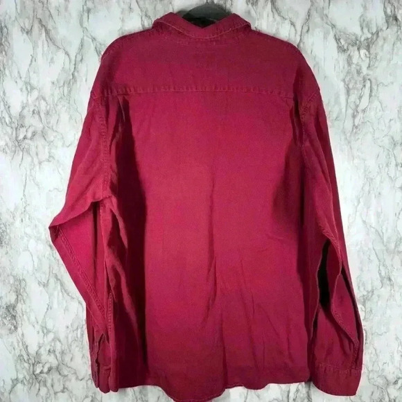 WRANGLER Men's Long Sleeve Shirt Size XL Button Down BURGUNDY - Picture 2 of 5